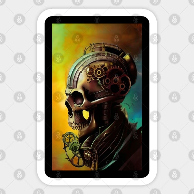 Skull Illustration Steampunk Sticker by ZiolaRosa